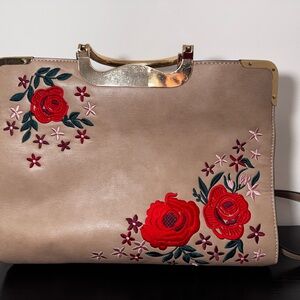 Elegant Floral Embroidered Handbag